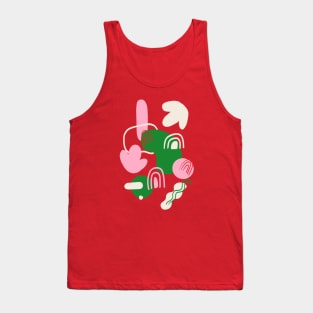 Abstract Party in Red Tank Top